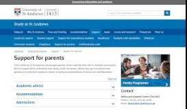 
							         Support for parents | University of St Andrews								  
							    