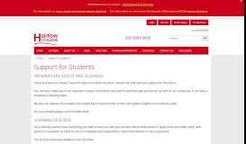 
							         Support For Students - Harrow College								  
							    