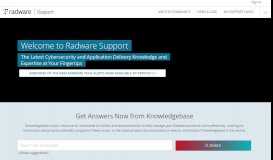 
							         Support Home Page - Radware								  
							    