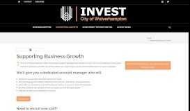 
							         Support in Wolverhampton - Invest in Wolverhampton								  
							    