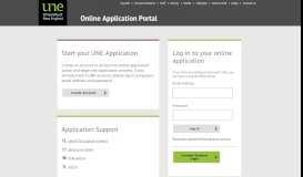 
							         Support Login - UNE Online Application								  
							    