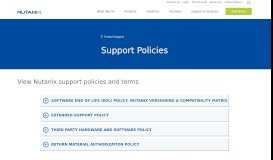 
							         Support Policies - Nutanix								  
							    