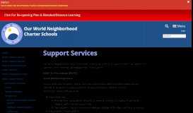 
							         Support Services | Our World Neighborhood Charter School								  
							    