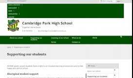 
							         Supporting our students - Cambridge Park High School								  
							    
