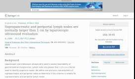 
							         Suprapancreatic and periportal lymph nodes are normally larger than ...								  
							    