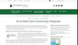 
							         Sure Med Care Continuity Program - ProAssurance.com ...								  
							    