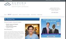 
							         Surgeon - Dr Richard Fox - Alpine Surgical - Boulder CO								  
							    