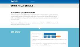 
							         Surrey Self-Service Account Activation								  
							    