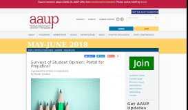 
							         Surveys of Student Opinion: Portal for Prejudice? | AAUP								  
							    