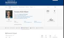 
							         Susanna Kola-Palmer - University of Huddersfield Research Portal								  
							    