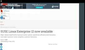 
							         SUSE Linux Enterprise 12 now available | ITWeb								  
							    