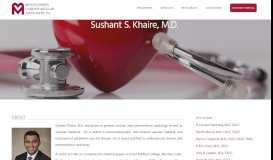 
							         Sushant S. Khaire, M.D. | Montgomery Cardiovascular Associates								  
							    