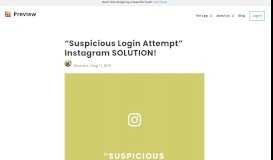 
							         “Suspicious Login Attempt” Instagram SOLUTION! - Preview App								  
							    
