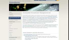 
							         Sustainable Groundwater Management Act - Groundwater								  
							    