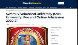 
							         Swami Vivekanand University Fee Admission 2019-20 [SVN University]								  
							    