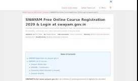 
							         SWAYAM Free Online Course Registration & Login at Swayam.gov.in								  
							    