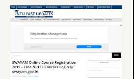
							         SWAYAM Online Course Registration 2019 - Free NPTEL ...								  
							    