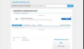 
							         swayam.ebandhan.net at Website Informer. Visit Swayam Ebandhan.								  
							    