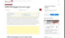 
							         SWBC Mortgage Account Login | TodaysMortgageRates.net								  
							    