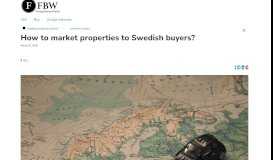 
							         Swedish buyers - leading property portals in Sweden - FBW								  
							    