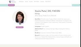 
							         Sweta Patel, DO | Ob-Gyn Associates of Silver Spring, MD								  
							    