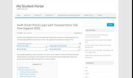 
							         Swift Driver Portal Complete Transportation detail 2019								  
							    