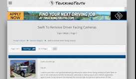 
							         Swift To Remove Driver Facing Cameras - Page 1 | TruckingTruth Forum								  
							    