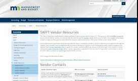 
							         SWIFT Vendor Resources / Minnesota Management and ...								  
							    