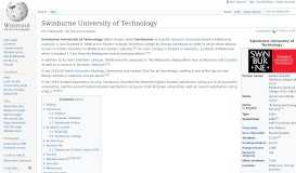 
							         Swinburne University of Technology - Wikipedia								  
							    