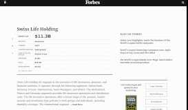 
							         Swiss Life Holding on the Forbes Global 2000 List								  
							    