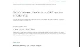 
							         Switch Between the Classic and Full Versions of AT&T Mail ...								  
							    