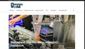 
							         Switzerland: The new Swiss regulatory framework - Pharma World								  
							    