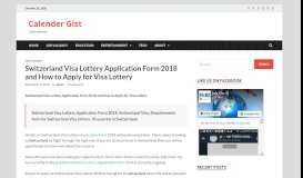 
							         Switzerland Visa Lottery Application Form 2018 and How to Apply for ...								  
							    