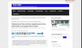 
							         Switzerland Visa Lottery Application Form 2019 and Application Guide ...								  
							    