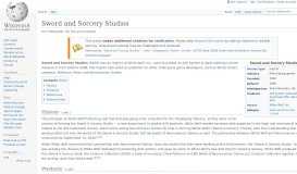 
							         Sword and Sorcery Studios - Wikipedia								  
							    