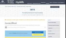 
							         Sydney Business & Travel Academy, The - SBTA - 90412 - MySkills								  
							    