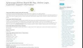 
							         Sylacauga Utilities Board Bill Pay, Online Login, Customer Support ...								  
							    