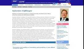 
							         Sylvester Eijffinger | VOX, CEPR Policy Portal - Vox EU								  
							    