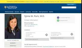 
							         Sylvia W. Park, M.D. - University of Rochester Medical Center - URMC								  
							    