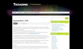 
							         Symantec VIP | Teckadmin								  
							    