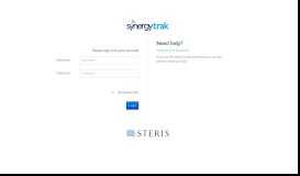 
							         SynergyTrak ™ - Login to SynergyTrak ™								  
							    