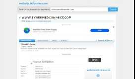 
							         synermedconnect.com at WI. CONNECT Portal - Website Informer								  
							    