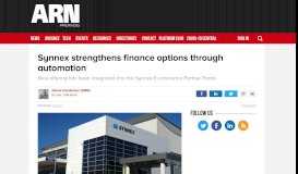
							         Synnex strengthens finance options through automation - ARN								  
							    