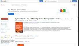 
							         System Center 2012 R2 Configuration Manager Unleashed: Supplement to ...								  
							    