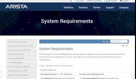 
							         System Requirements - Arista								  
							    
