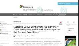 
							         Systemic Lupus Erythematosus in Primary Care: An Update ... - Frontiers								  
							    