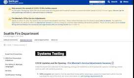 
							         Systems Testing - Fire | seattle.gov								  
							    