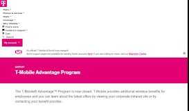 
							         T-Mobile Advantage Program | T-Mobile Support								  
							    
