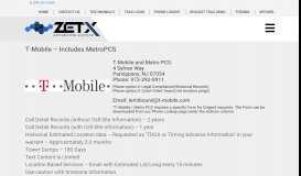 
							         T-Mobile Info - ZETX								  
							    