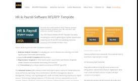 
							         Table of Contents - HR and Payroll RFI/RFP Template - Axia Consulting								  
							    